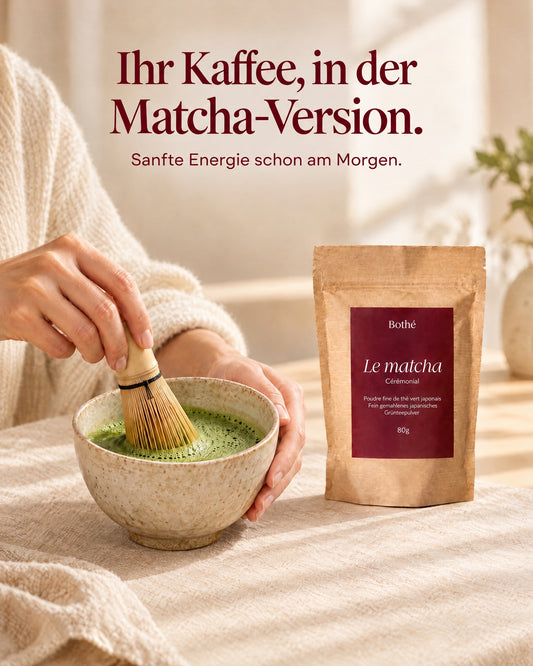 Bothé Matcha – mit dem Chasen geschlagener Matcha, Ihr Kaffee in der Matcha-Version (lang:de)