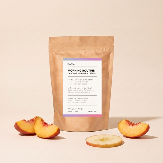 MORNING ROUTINE-Beutel von Bothé, koffeinfreier Kräutertee mit Pfirsich, Apfel und Zitronengras für das morgendliche Ritual